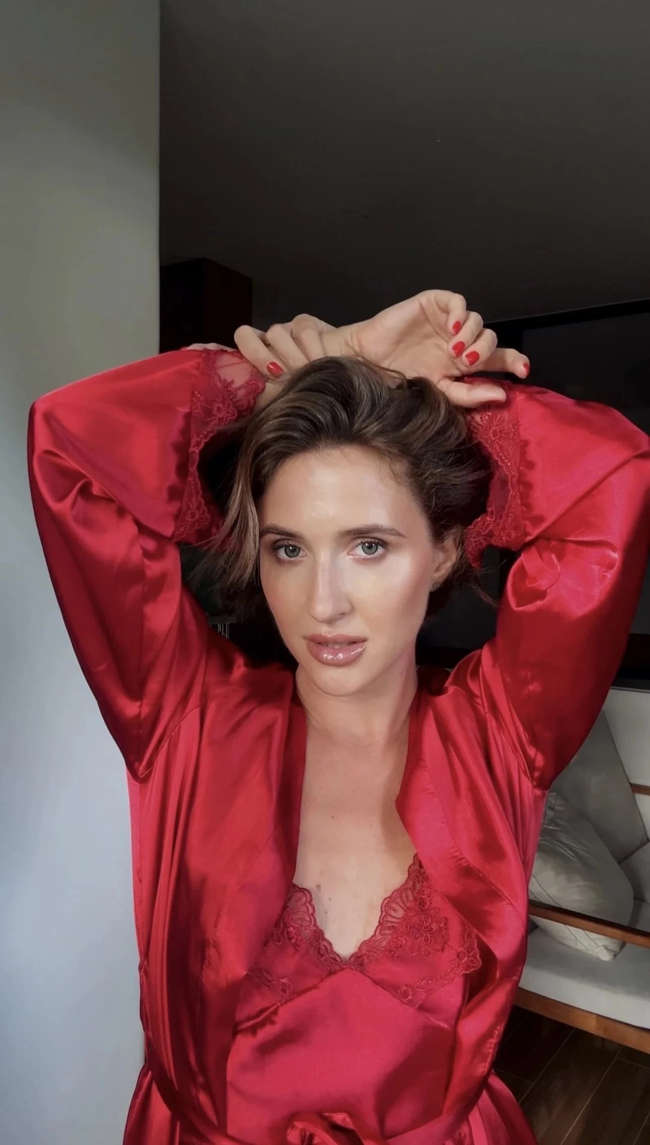 Red silk robe portrait